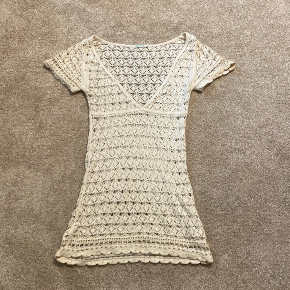 Cream Crochet Cover Up